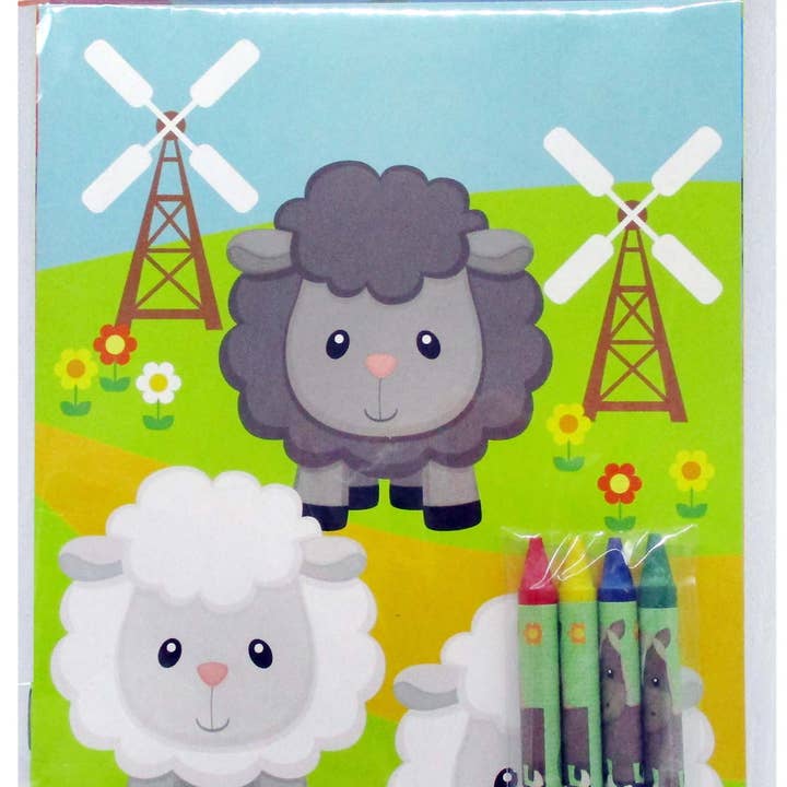 Tiny Mills - Vendita all'ingrosso Libro da colorare - Bambini e neonati - Animali della fattoria libri da colorare con pastelli bomboniere