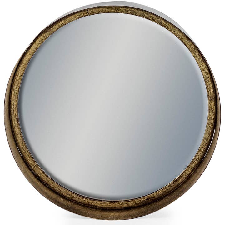 Black and Bronze Deep Framed Cylinder Mirror 26cm for wholesale by McGowan & Rutherford Ltd