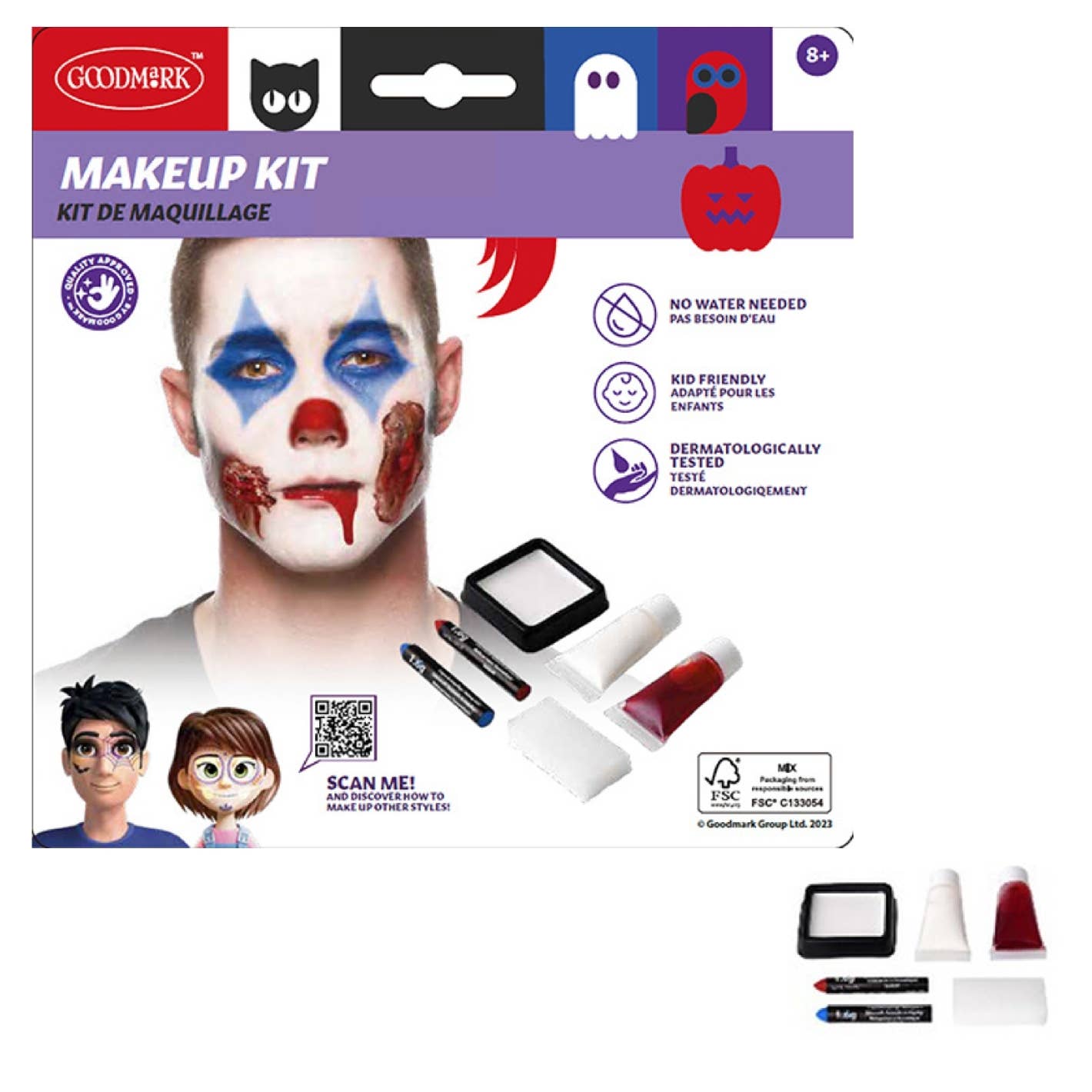 Jactal - Wholesale Costume - Unisex - Maleficent Clown Halloween Makeup Set0