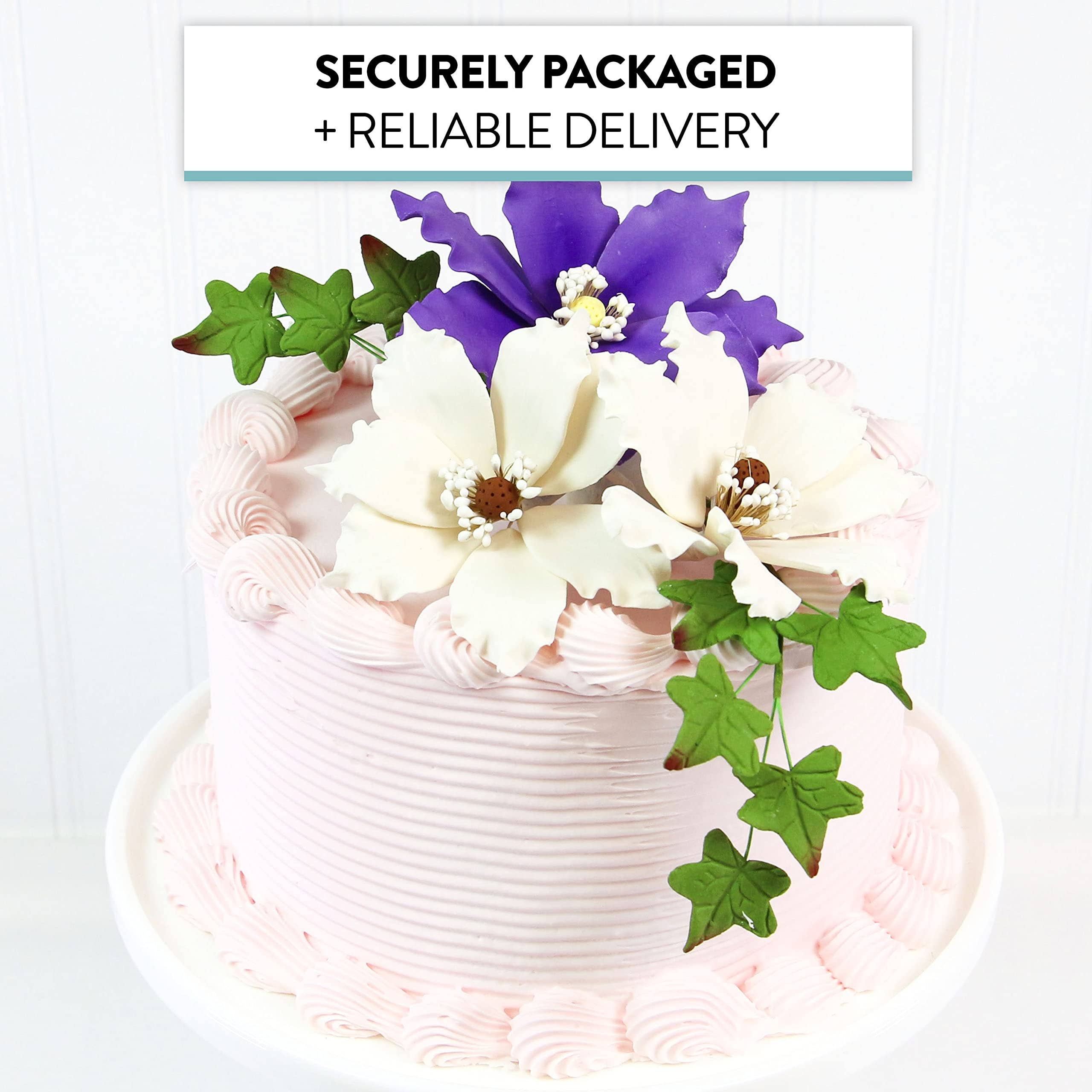 Global Sugar Art - Vendita all'ingrosso Topper per torte/cupcake - Fiori di Clematide in Pasta di Zucchero per Torte di Global Sugar Art, Bianchi, Confezione da 31