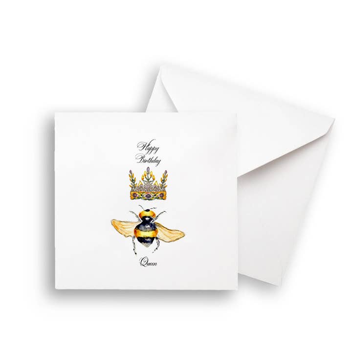 French Graffiti - Wholesale Tea Towel - The Queen Bee with Happy Birthday
