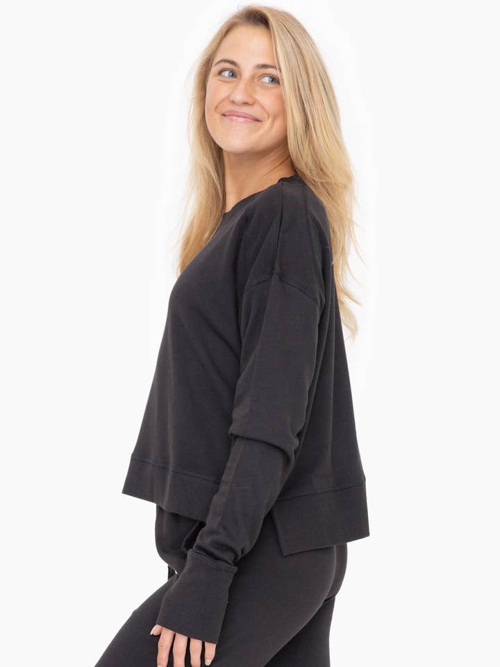 Mono B - Wholesale Sweatshirt - Women's - Mono B GREEN - Organic Cotton Blend Crew Neck