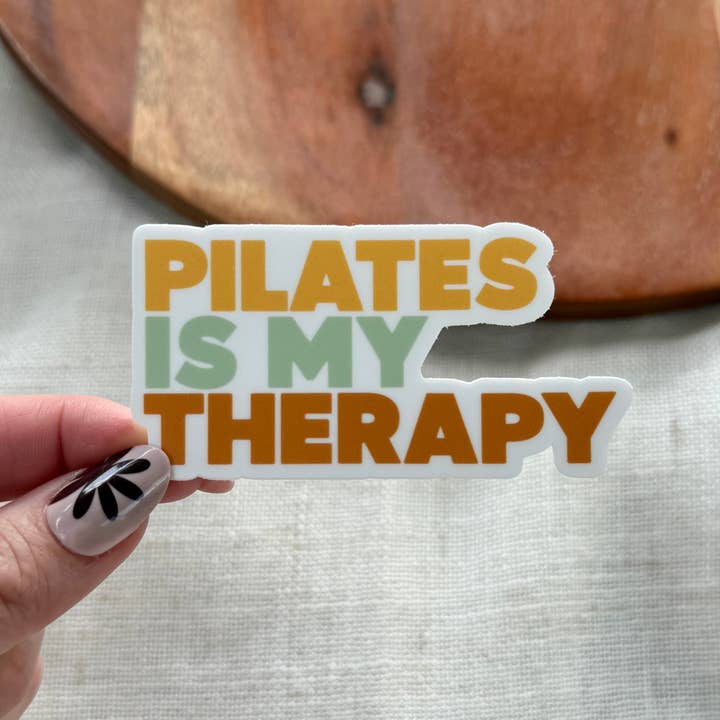 Pilates Is My Therapy Text Sticker for wholesale by Big Moods