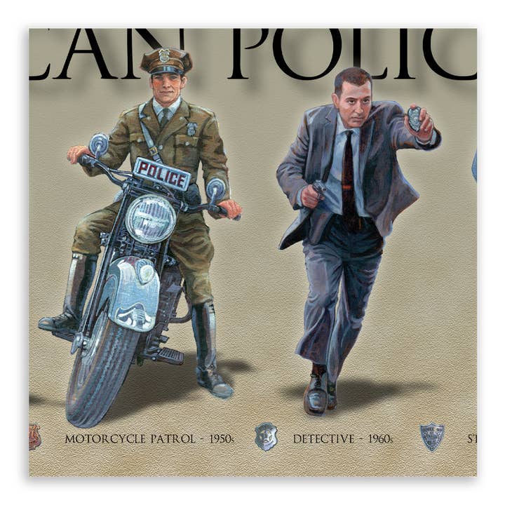 History America - Wholesale Art Print - History of the American Police Officer - Unframed 6" x 24"3