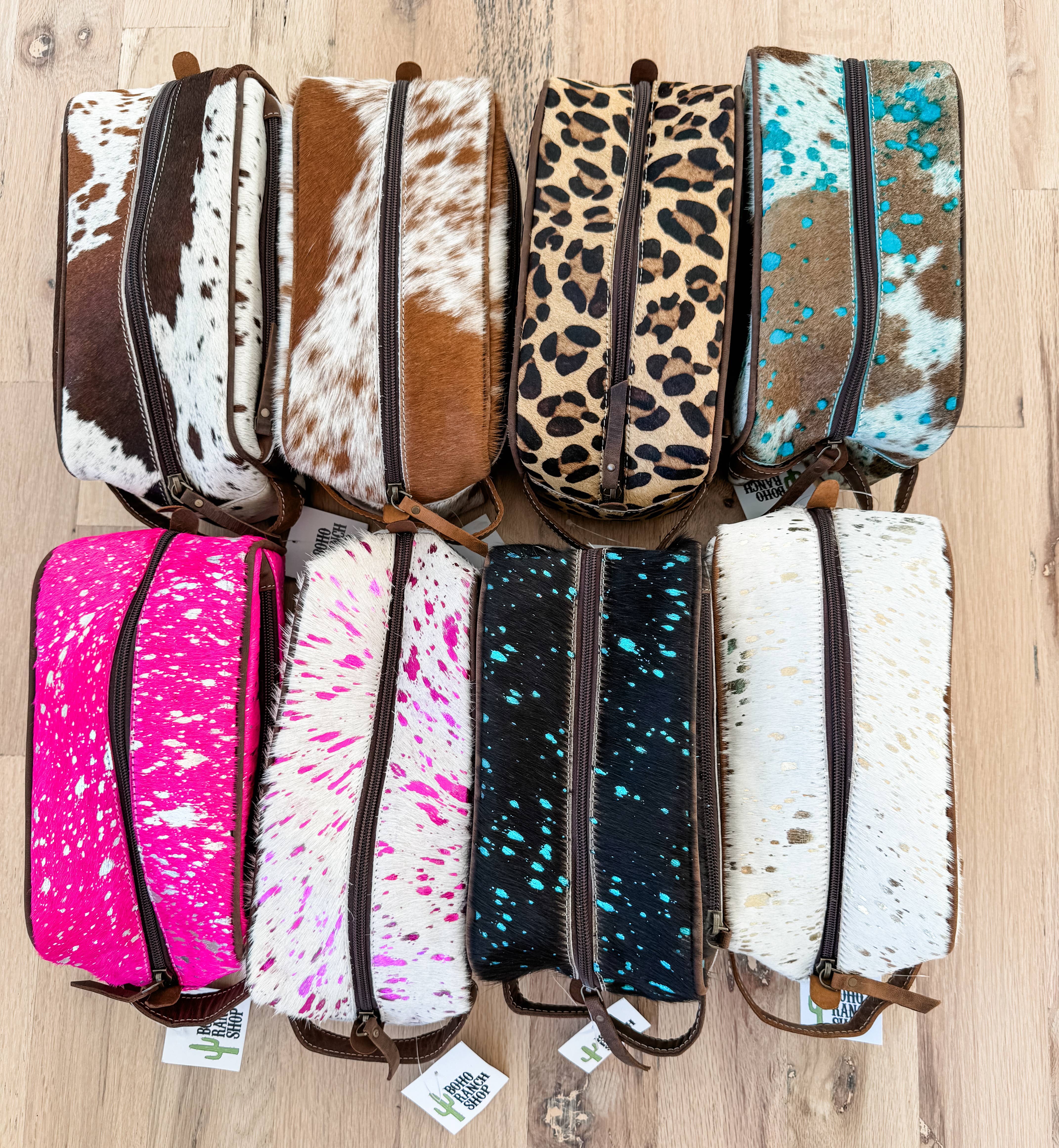 Boho Ranch Shop - Wholesale Toiletry Bag - Women's - Cowhide | Western Toiletry Makeup Shaving Travel Bag3