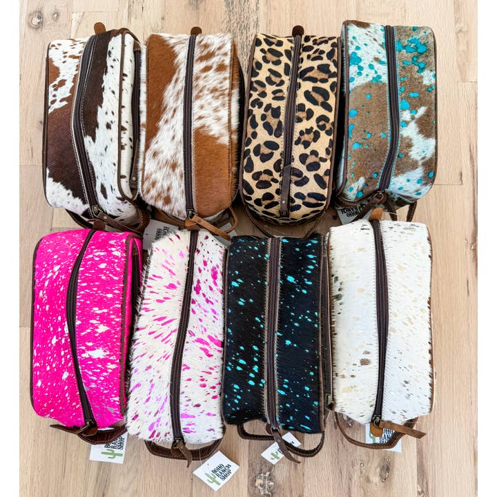 Boho Ranch Shop - Wholesale Toiletry Bag - Women's - Cowhide | Western Toiletry Makeup Shaving Travel Bag3