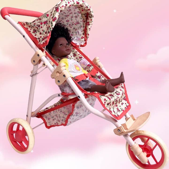 The New York Doll Collection - Wholesale Doll Stroller - Kids - Baby Doll Floral Jogging Stroller