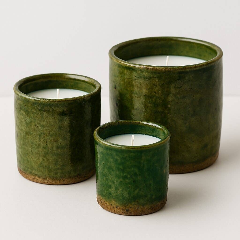 High crafty - Wholesale Jar/Filled Candle - 🪔 Artisanal Tamegroute Ceramic Candle – Green & Sahara Ochr0