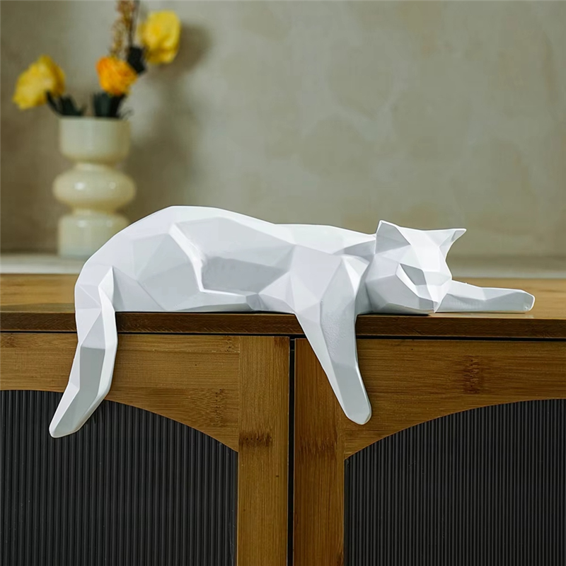 Buddha Yoga - Wholesale Decorating Tool - Geometric Lying Cat Sculpture – Desk & Room Décor1