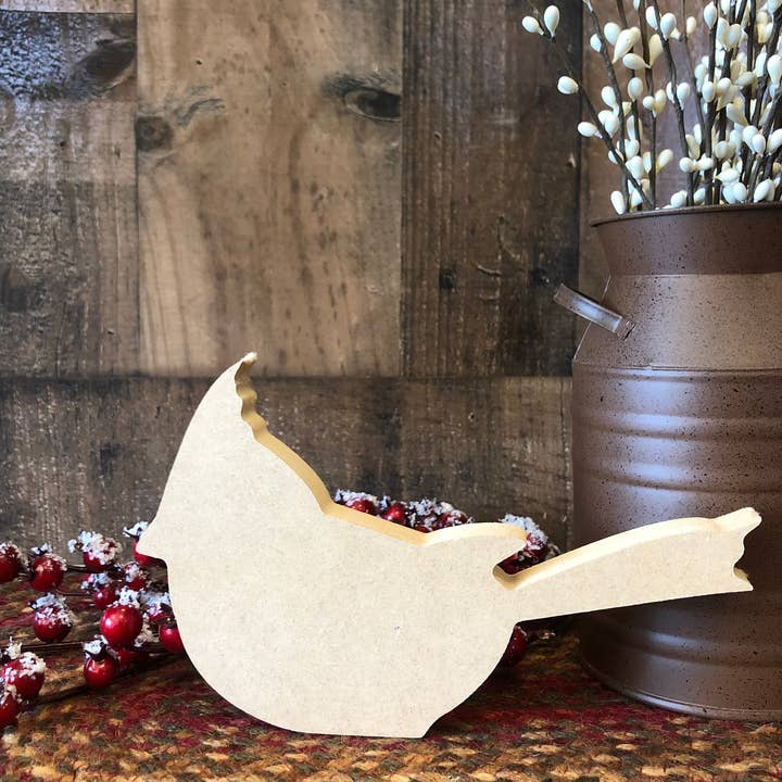 Inkwood Crafters - Wholesale Christmas Decoration - Primitive Wood Cardinal Shelf Sitter1
