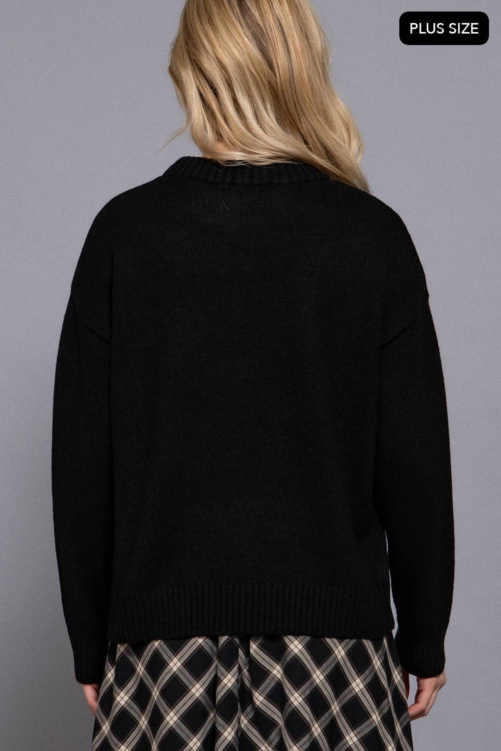 Active Basic | Active USA - Wholesale Knit Sweater - Women's - Long Sleeve Crew Neck "NEW YORK" Lettering Sweater Top2