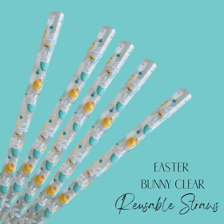 Easter Bunny Clear Straw (24oz) for wholesale by OMG Cups!