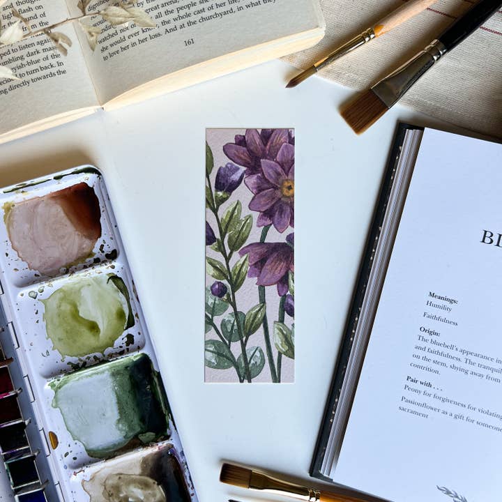 Purple Bouquet Bookmark for wholesale by Pippin Prints