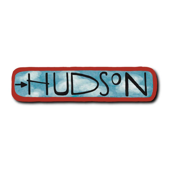 Destination : Hudson New York - Autocollant ou Aimant - Nuages pour la vente par Hudson Illustration Co - About Town Co