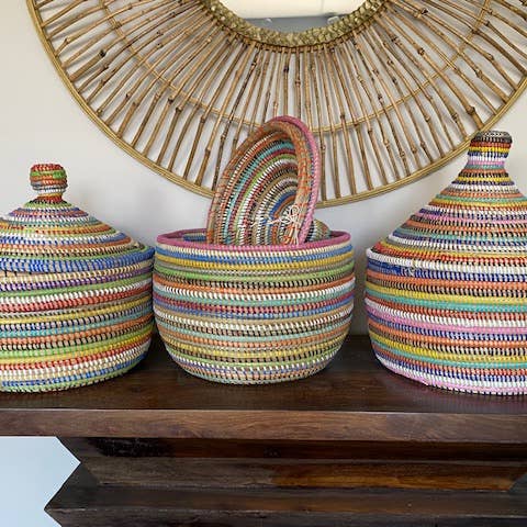 Gitzell FairTrade - Wholesale Basket - Lidded Basket, Assorted sweet grass, small6