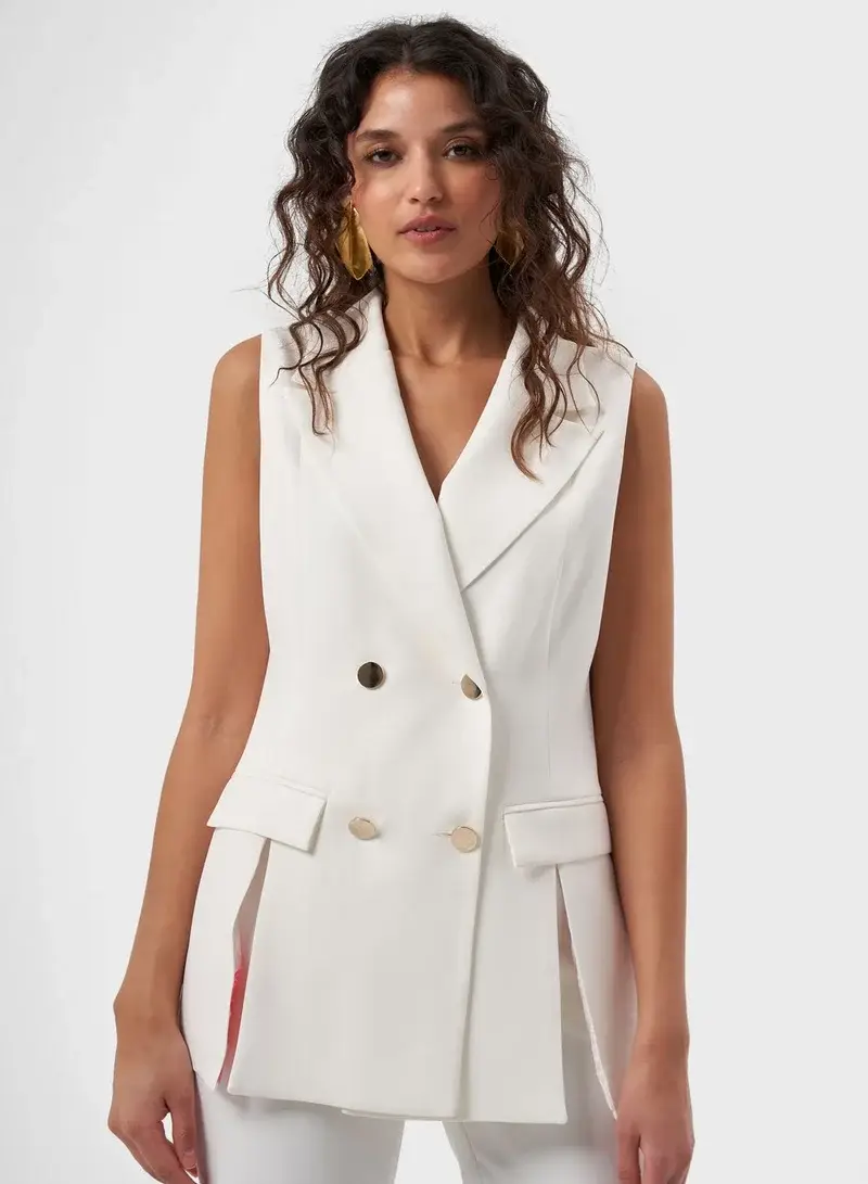 Ecru Mizalle Women’s Roseway Lined Vest for wholesale on Faire0