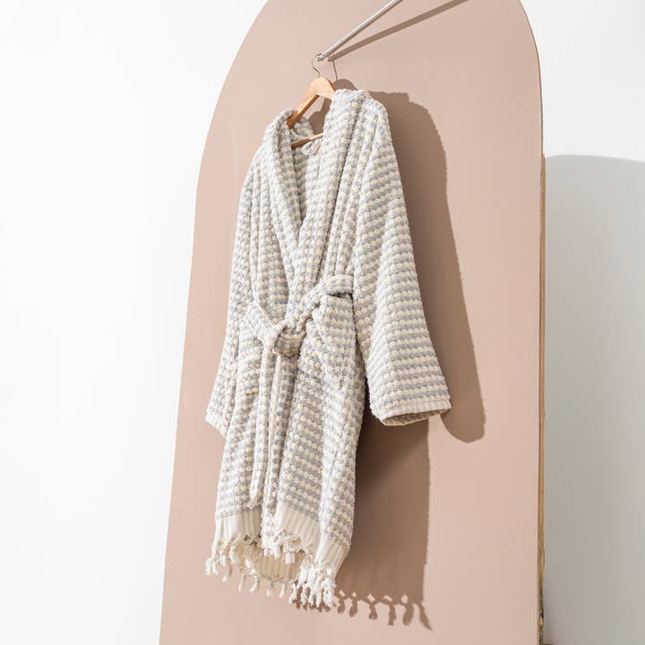 Kikoya - Wholesale Robe - Women's - Pompom Bathrobe Handloom Turkish Cotton Resort Heavy Luxury