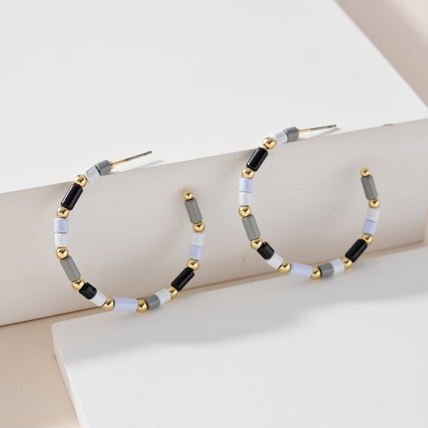 StarryNYC - Wholesale Hoop Earrings - Metal Barrel Bead Colorful Enamel Coating C Hoop Earrings4