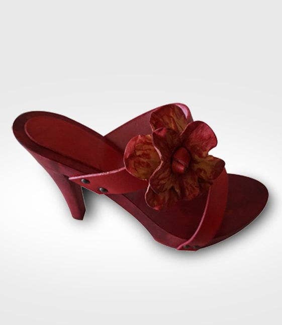 Mario Doni - Wholesale High Heels - Women's - Women's Clog in Vegetable-Tanned Leather, Wooden Clogs Heel #38