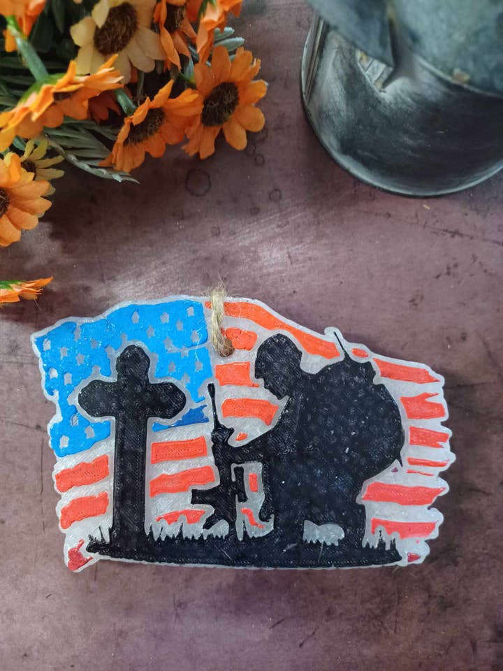 Kneeling Soldier Freshie for wholesale by Southern Scents Fragrances, Inc.