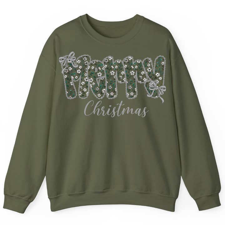 Merry Christmas Floral Sweatshirt – Holiday Cozy Style for wholesale by TheWorldOfMYes