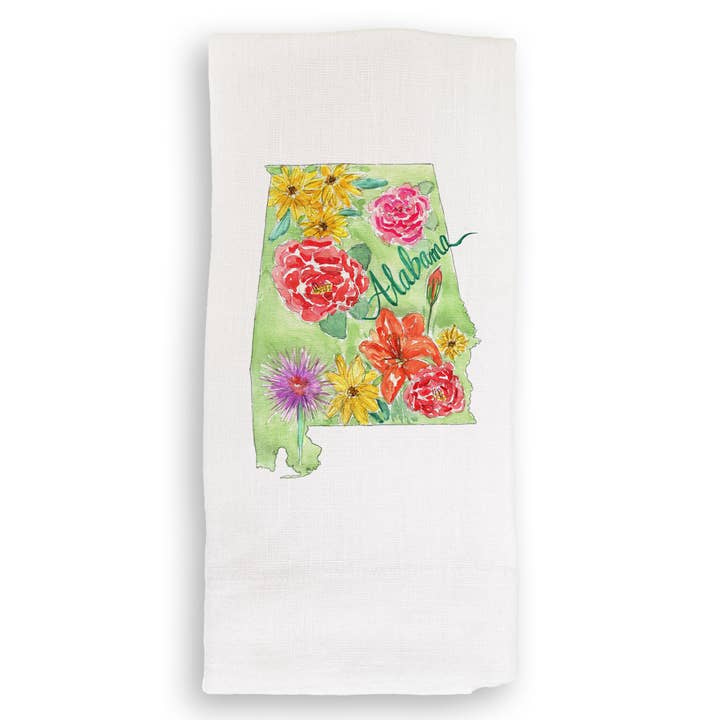 French Graffiti - Wholesale Tea Towel - Floral Alabama