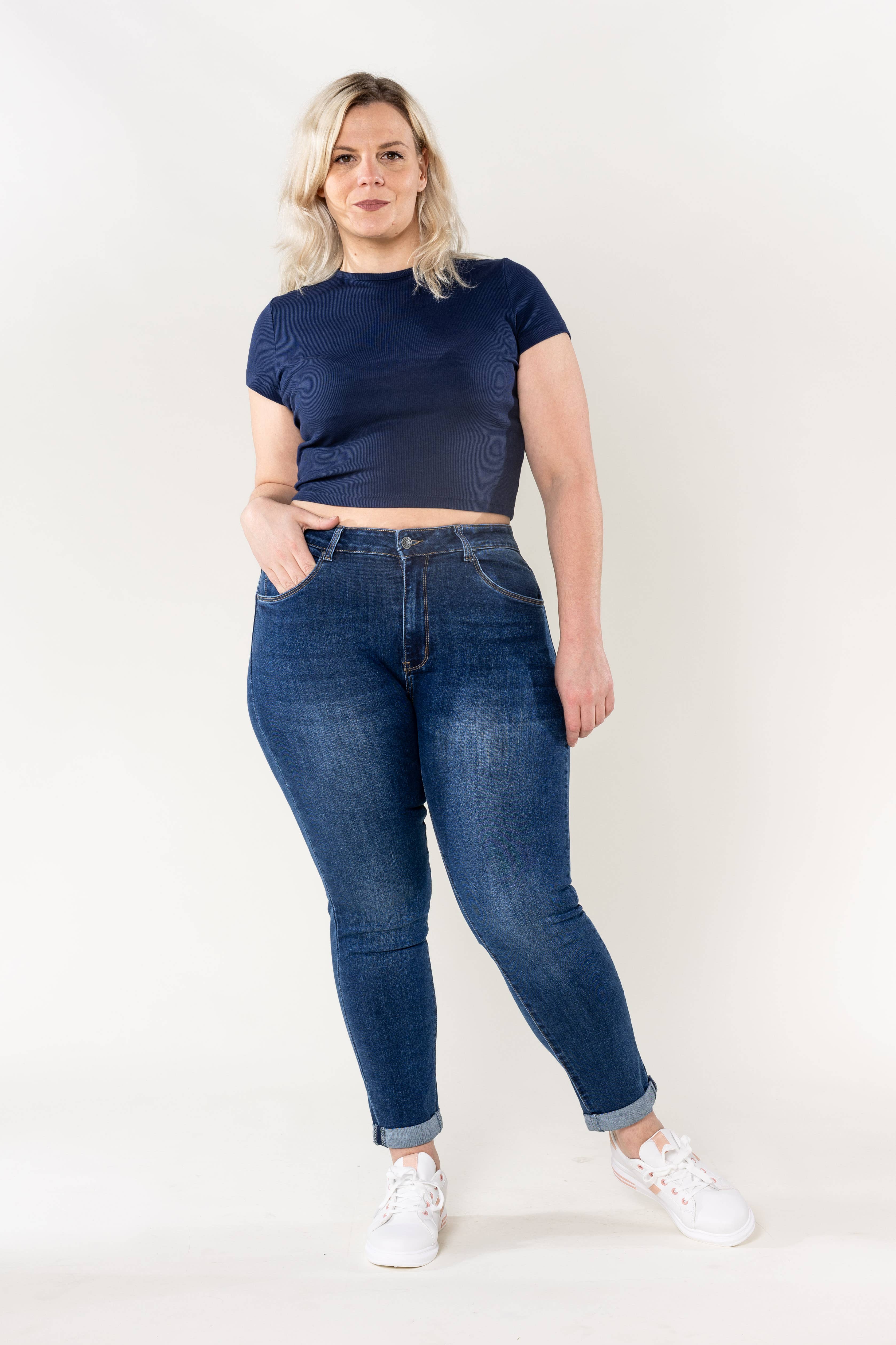 Nina Carter - Venta al por mayor Vaqueros - Mujer - Jeans ajustados elásticos de talla grande Nina Carter P102GT0