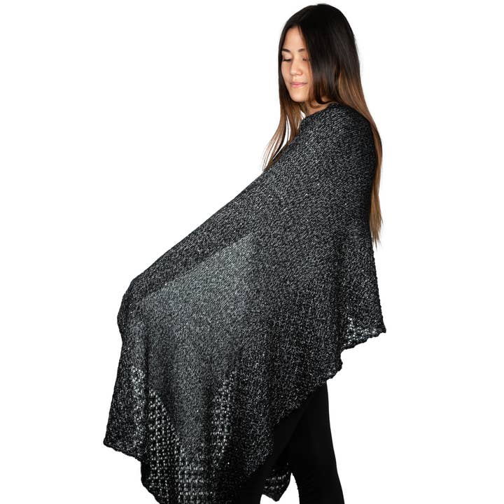 Assia di Brunetti Federica e C. s.a.s. - Vente Châle – femme - Kim - Étole ajourée à sequins en mélange laine mohair5