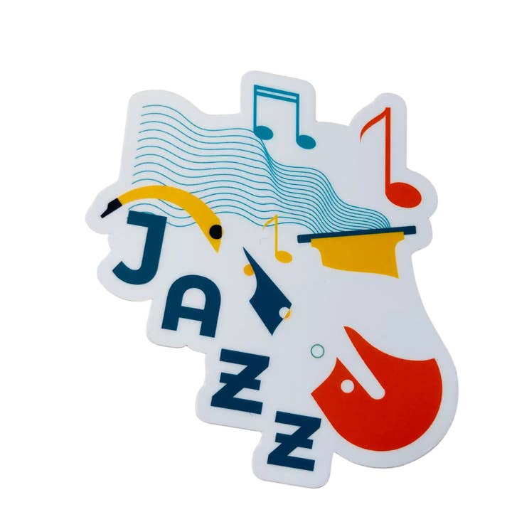 Abstract Jazz Sticker, 3" x 3" for wholesale by Denali & Co.