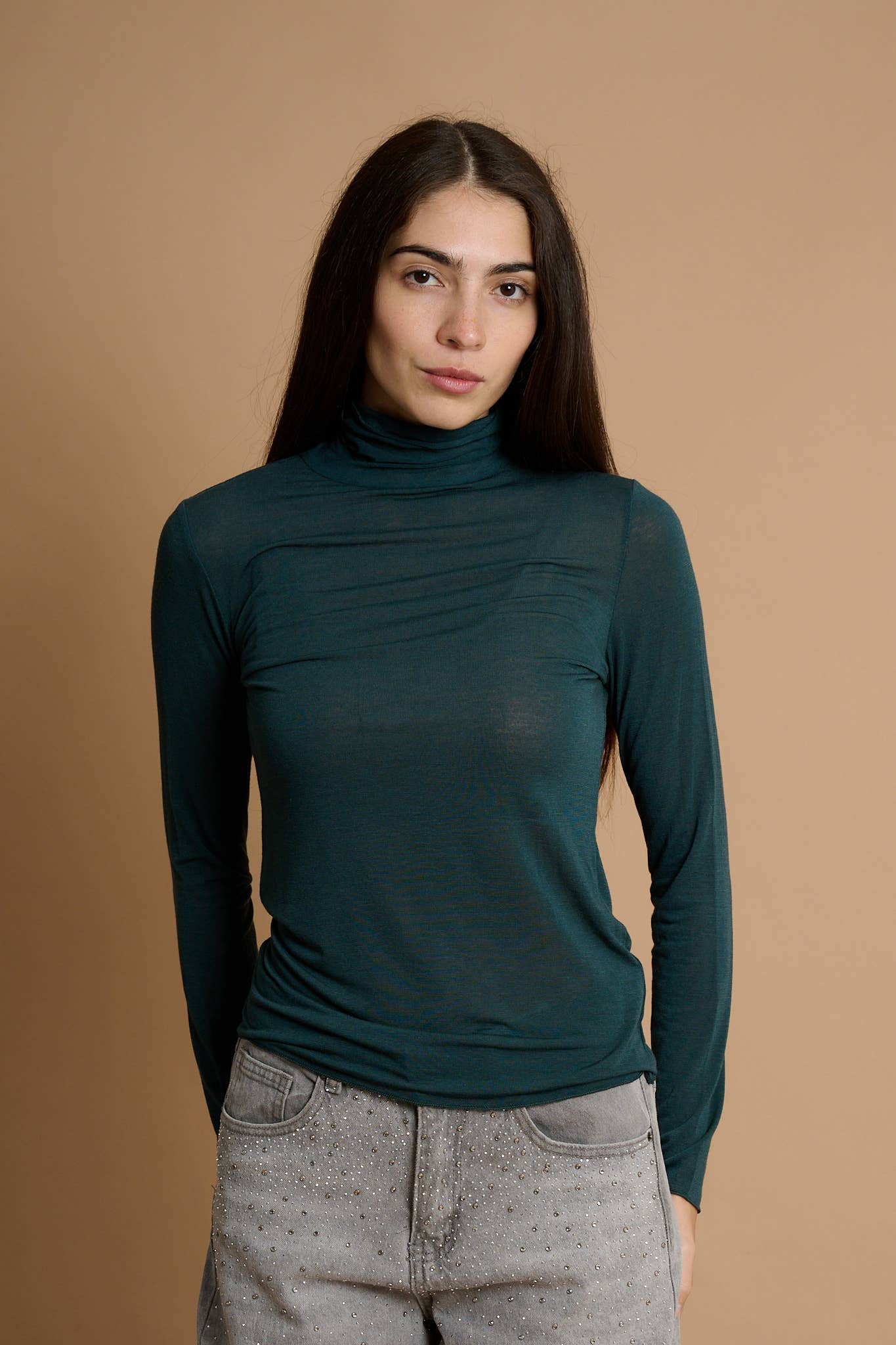 AMELÉ - Wholesale Knit Top - Women's - Turtleneck cashmere sweater3