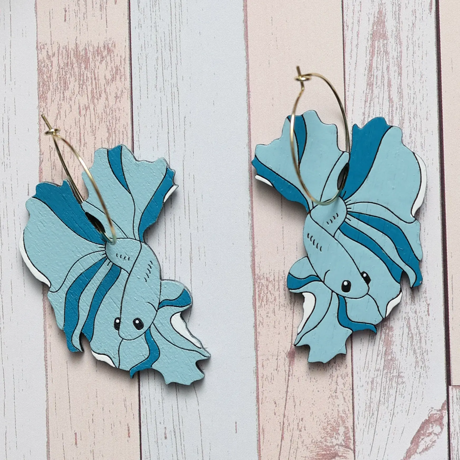 Le Chic Miami - Wholesale Hoop Earrings - Betta Fish Hoop Earrings0