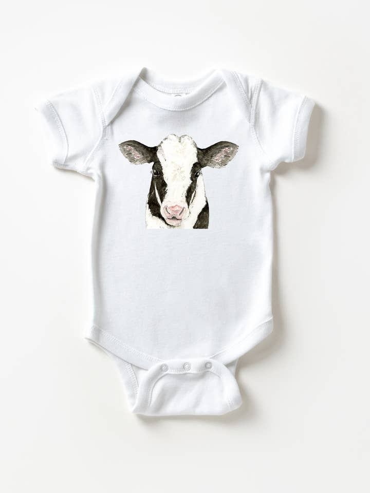 WLDFLWR Studio - Wholesale Bodysuit (Non-Footed) - Baby - Cow Onesie® – Personalized Cow Baby Onesie®