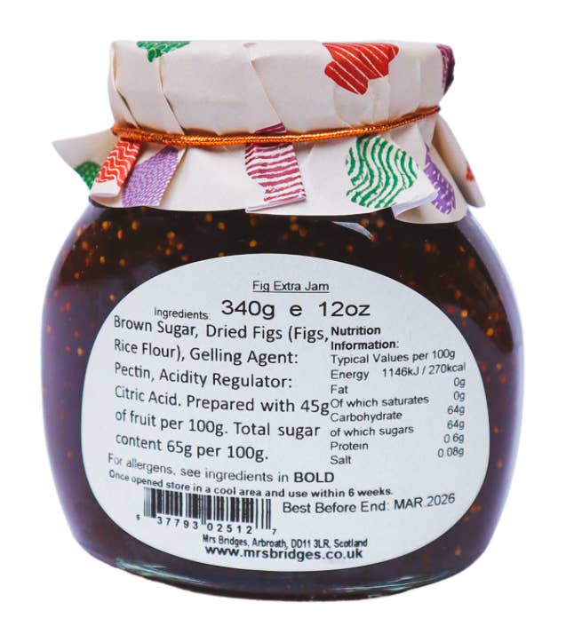 Mrs Bridges - Wholesale Preserves - Fig Preserve Gifting Jar, Jam Spread2