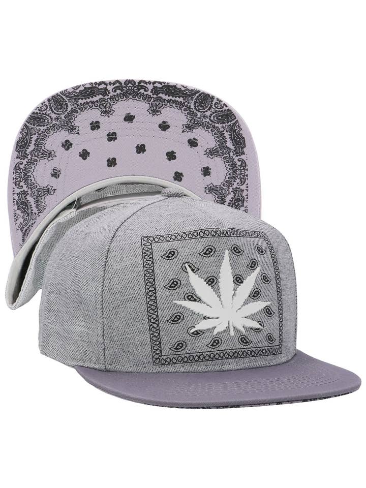 Marijuana Bandana Under Print Flad Skærm Kasket for engroshandel hos Cap Zone