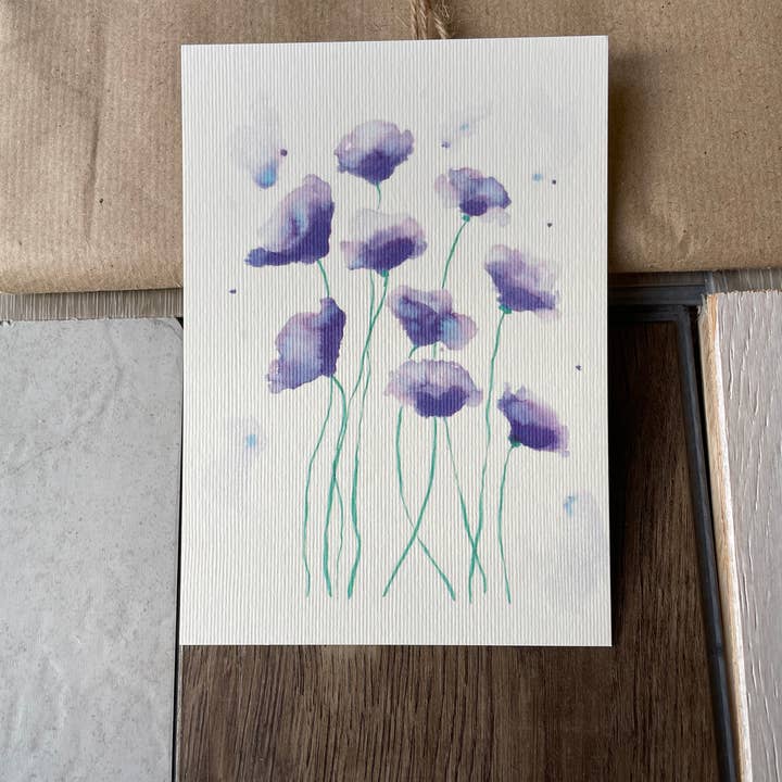 Purple Rain Postcard for wholesale by Myayart