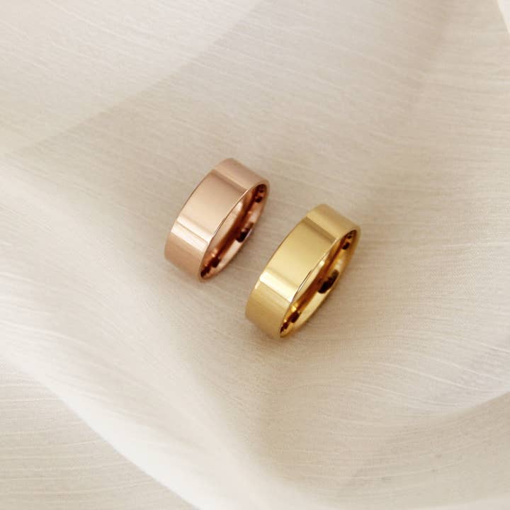 MAIVE - Vendita all'ingrosso Anello midi/a fascia - Anello in acciaio chirurgico di alta qualità Lana4