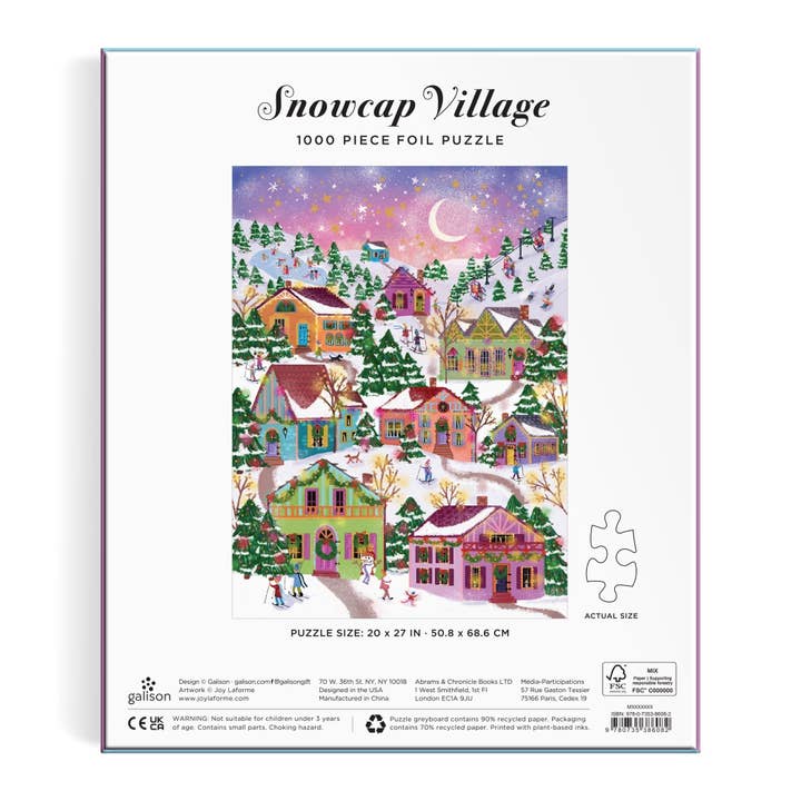 Chronicle Books - Wholesale Puzzle - Adult - Joy Laforme Snowcap Village 1000 Piece Foil Puzzle5