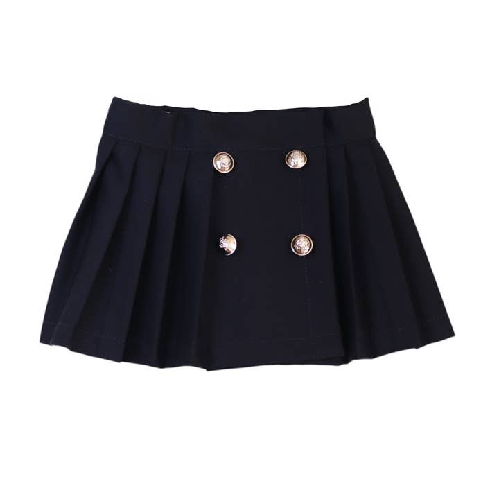 25667 Blauer Faltenrock für den Großhandel von Phi Clothing