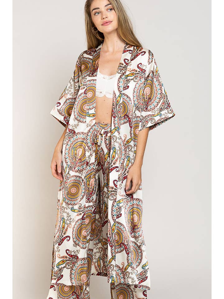 IVORY MULTI SMT1987 Satin Cardigan SALE for wholesale on Faire