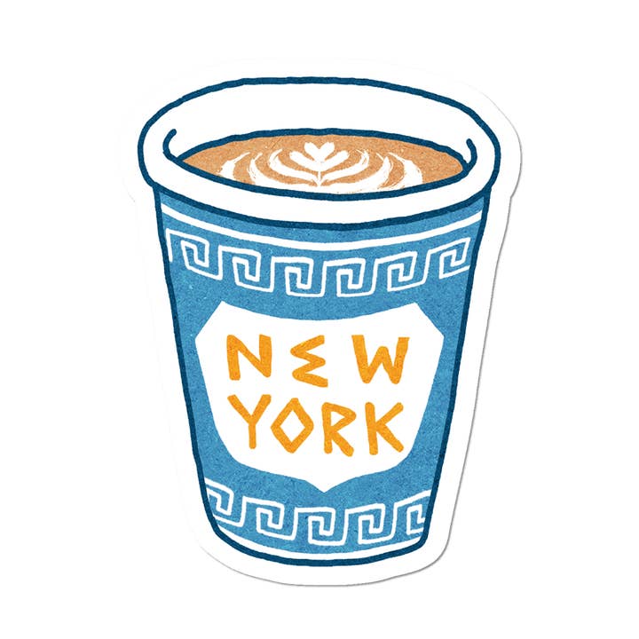 Tazza di caffè di New York di Apply - Adesivo sagomato per la vendita all'ingrosso da parte di Apply Stickers