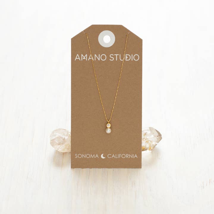 Amano Studio – wholesale Pendant/charm necklace – Pearl and Crystal Necklace2