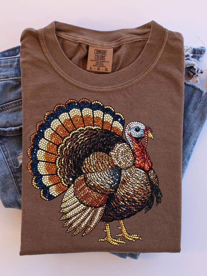 Faux Rhinestone Turkey Comfort Colors Shirt, Sweatshirt and other Purchase Wholesale sequin turkey. Free Returns & Net 60 Terms on Faire trending on Faire.