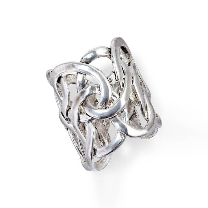 KARINE SULTAN – Anel de cocktail/declaração por atacado – Anel Estiloso com Sobreposição: Joia Única e Marcante2