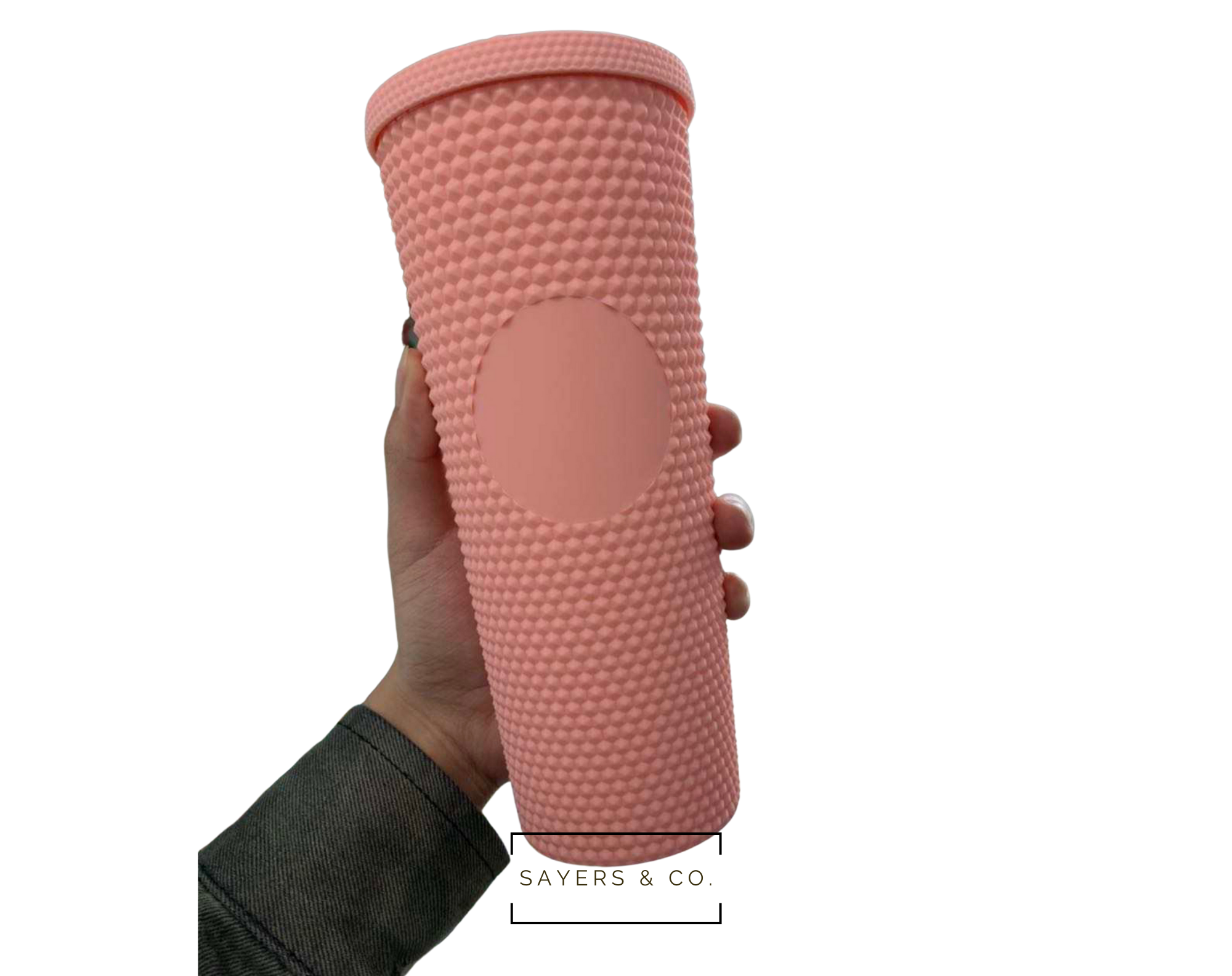 Sayers & Co. - Wholesale Insulated mug/tumbler - 24 oz Matte & Glossy Studded Screw Top Tumbler Double Walled54