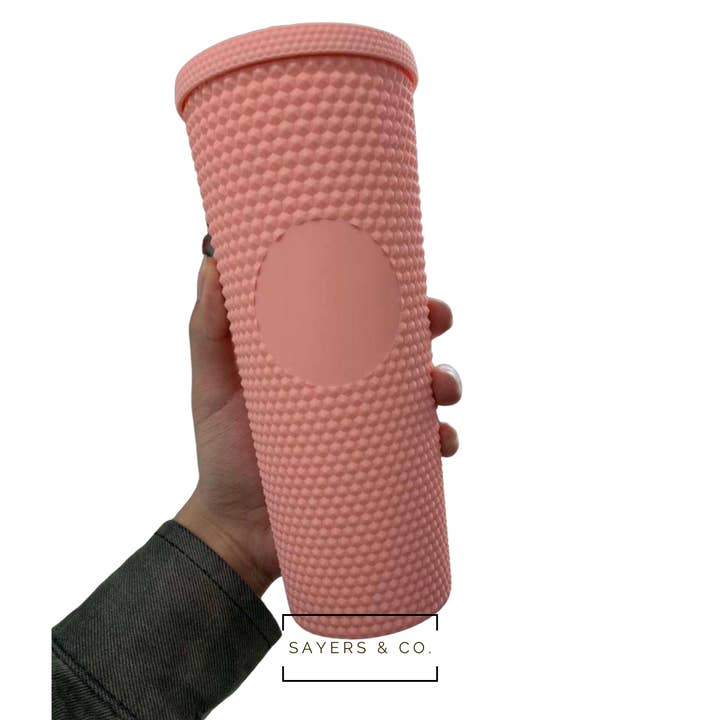 Sayers & Co. - Wholesale Insulated mug/tumbler - 24 oz Matte & Glossy Studded Screw Top Tumbler Double Walled54