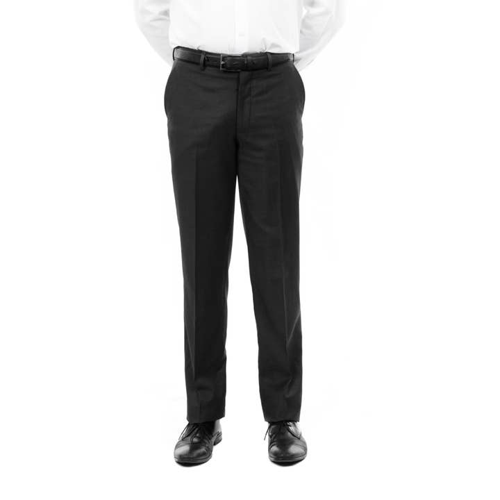 Mens Dress Pants Slim Fit Hemmed Bottom, Mens Trousers Black for wholesale by Suits America