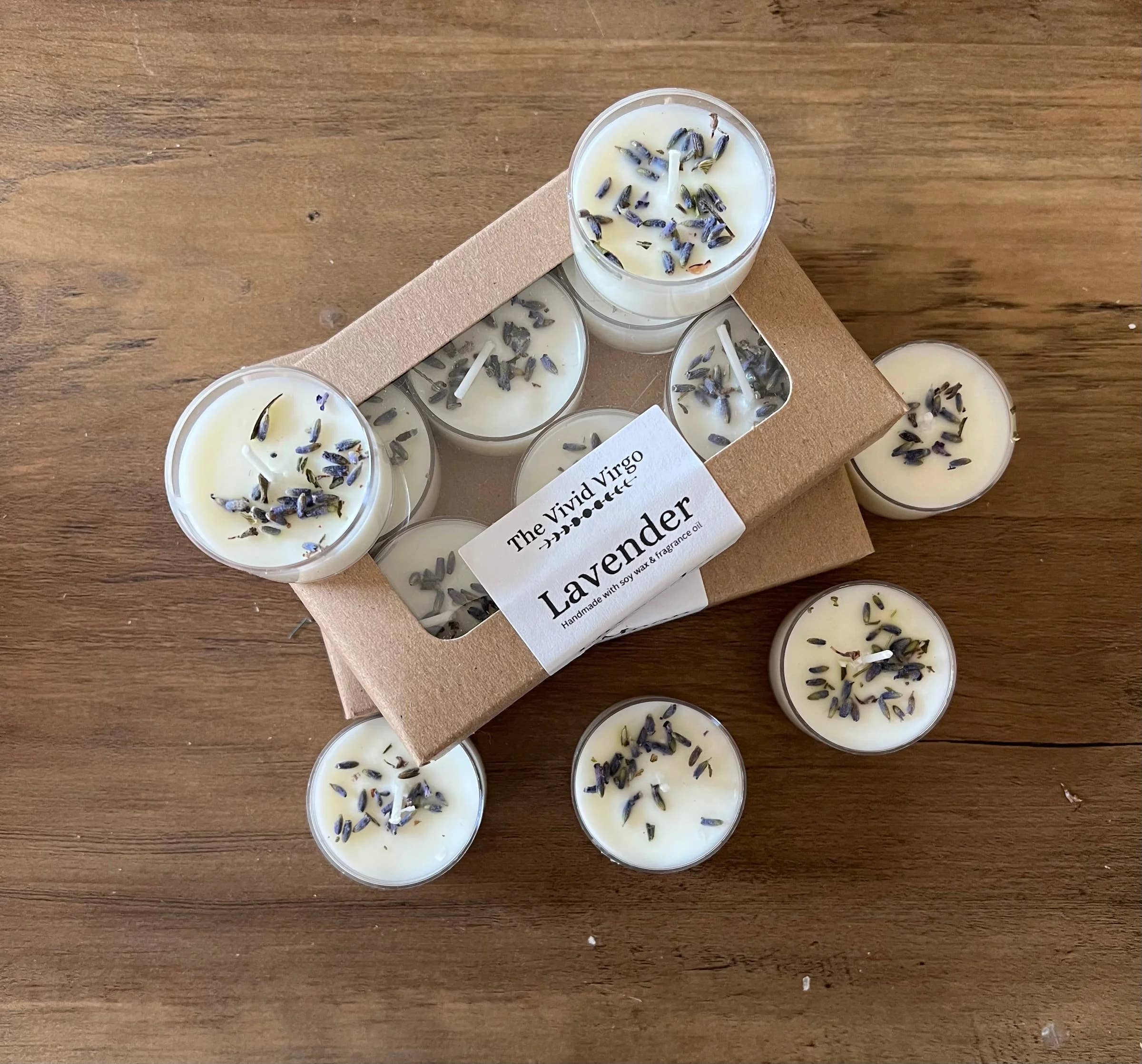 The Vivid Virgo - Wholesale Tea light candles - Lavender Tea Light Candles, Box of 6 Tea lights,