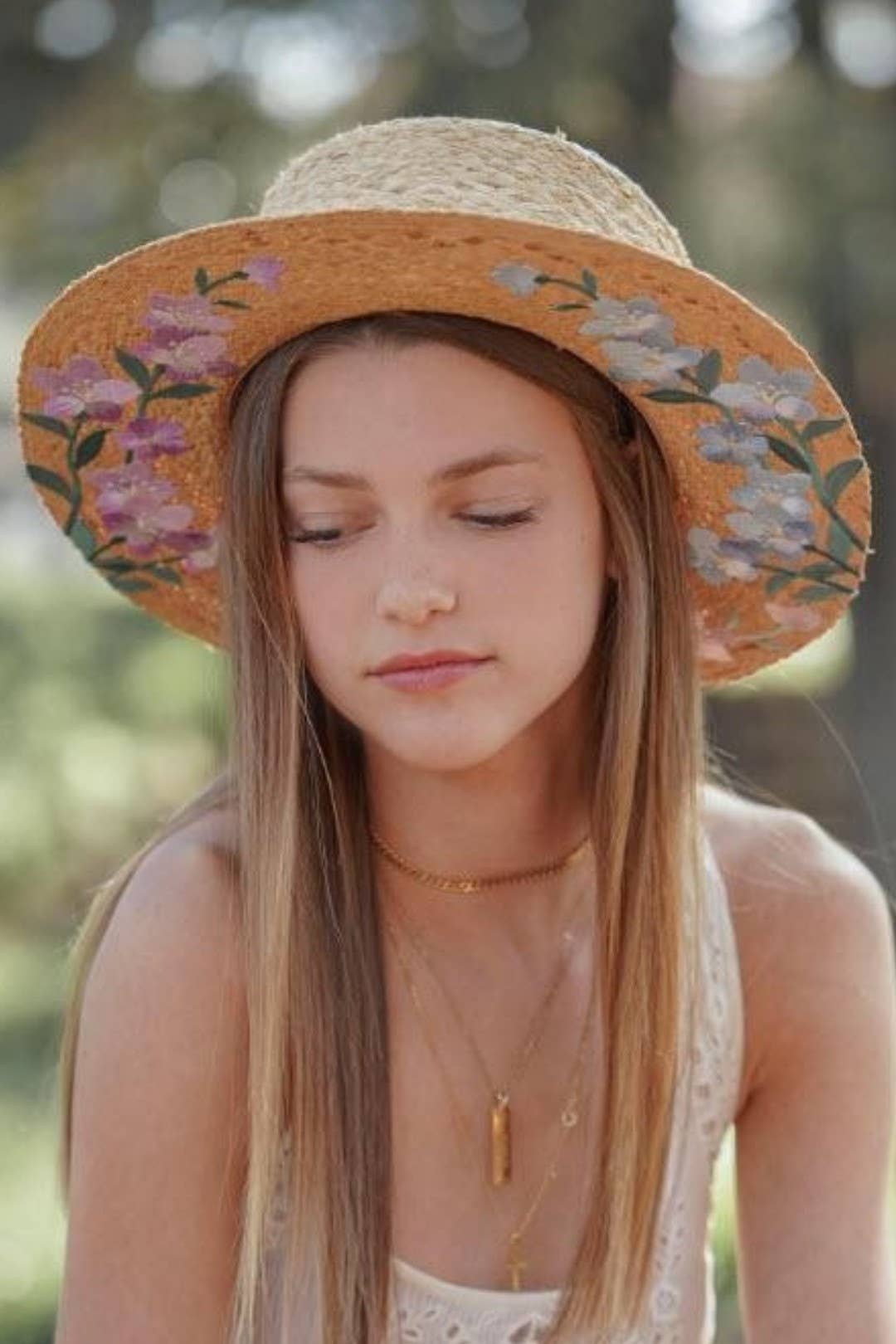 Olive & Pique - Wholesale Straw Hat - Women's - Floral Embroidery Raffia Straw Boater Sun Hat, Adjustable