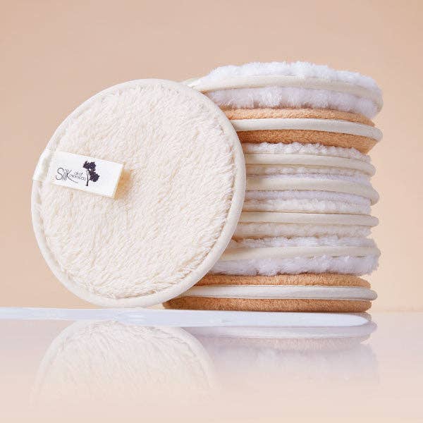 Silk oil of Morocco - Wholesale Make-up remover - Microfibre Re-Useable Makeup Remover Pads Opt 3 - 2 Pack White & Cream1