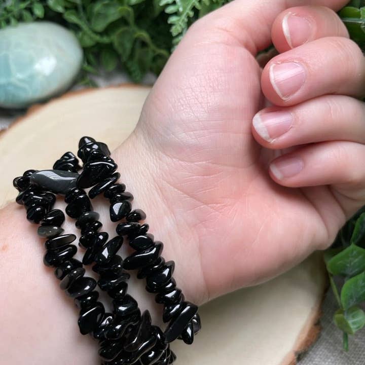 Copper Ashes - Wholesale Beaded Bracelet - Rainbow Obsidian Chip Bracelet1